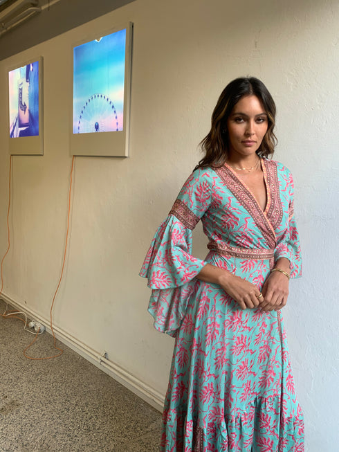 Floral Silk Kimono Dress