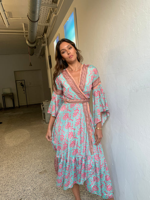 Floral Silk Kimono Dress