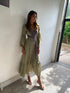 Green Leaf Silk Kimono Dress