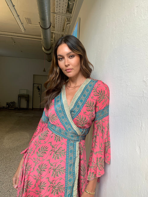 Floral Silk Kimono Dress