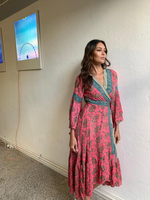 Floral Silk Kimono Dress